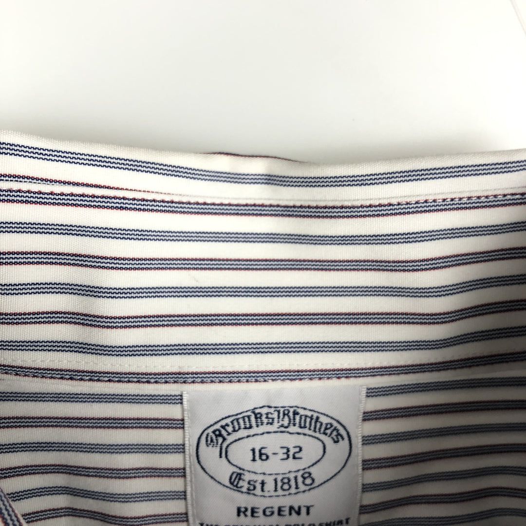 Brooks Brothers Est.1818 REGENT Long Sleeve Button-Down Striped Shirt, Men's Size L Supima Cotton white type Vintage Second Hand