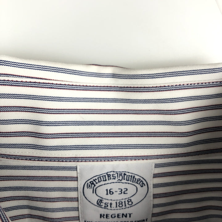 Brooks Brothers Est.1818 REGENT Long Sleeve Button-Down Striped Shirt, Men's Size L Supima Cotton white type Vintage Second Hand