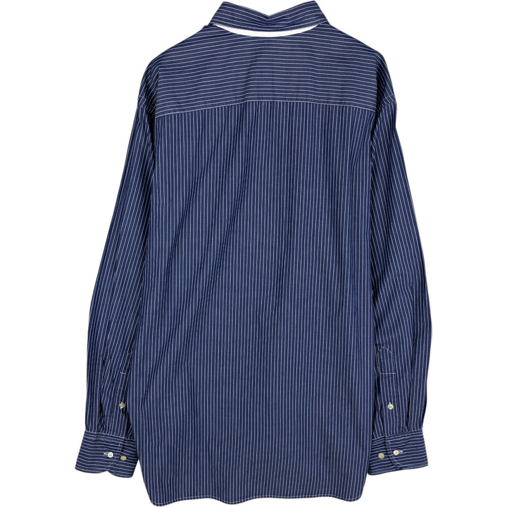 Lacoste LACOSTE Long Sleeve Striped Shirt Men's Size L unclear blue type Vintage Second Hand