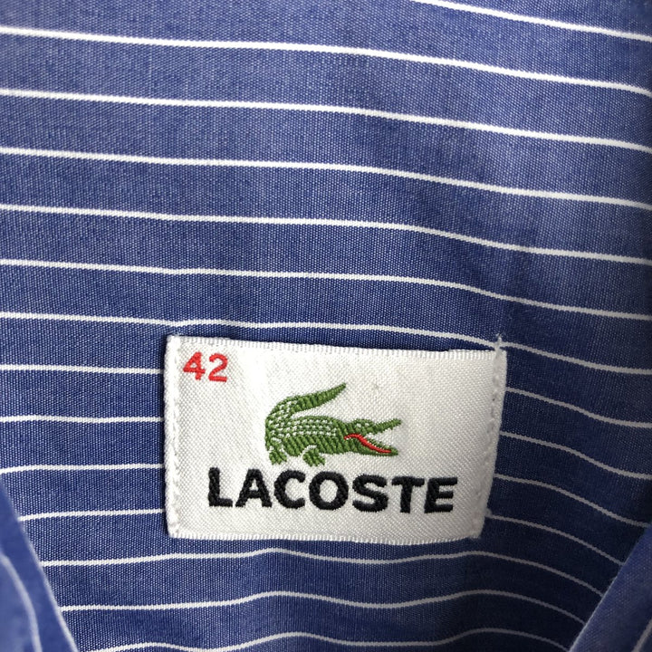 Lacoste LACOSTE Long Sleeve Striped Shirt Men's Size L unclear blue type Vintage Second Hand