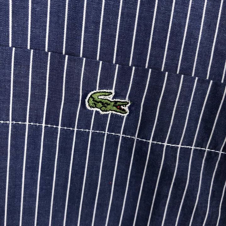 Lacoste LACOSTE Long Sleeve Striped Shirt Men's Size L unclear blue type Vintage Second Hand