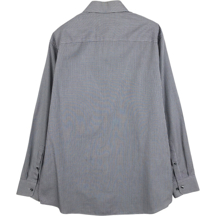 Calvin Klein long-sleeved cotton check shirt, men's size M cotton white type Vintage Second Hand