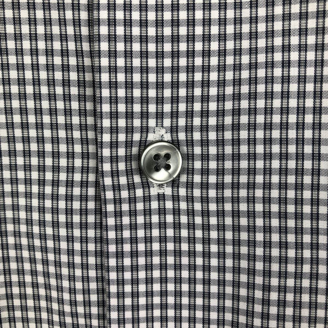 Calvin Klein long-sleeved cotton check shirt, men's size M cotton white type Vintage Second Hand