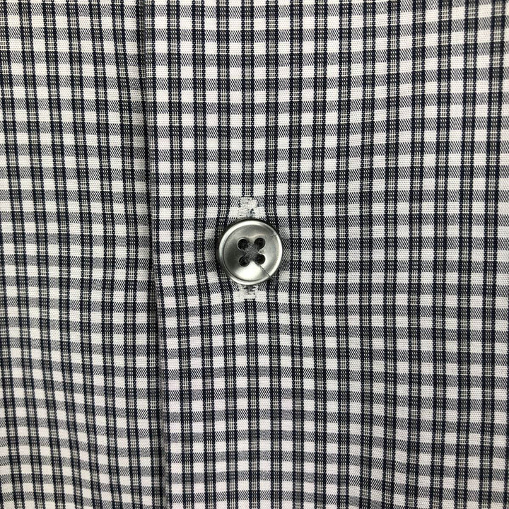 Calvin Klein long-sleeved cotton check shirt, men's size M cotton white type Vintage Second Hand