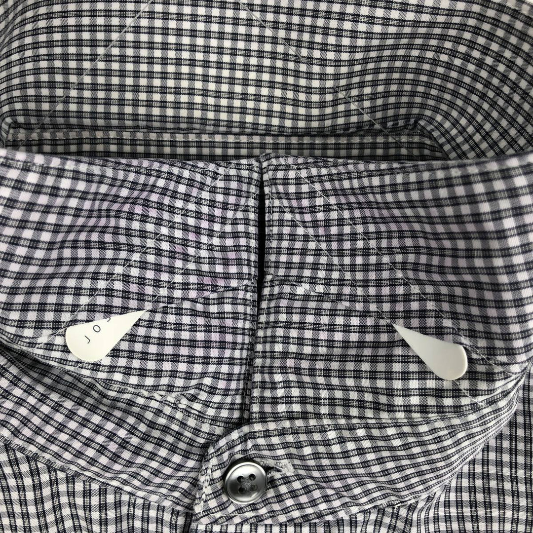 Calvin Klein long-sleeved cotton check shirt, men's size M cotton white type Vintage Second Hand