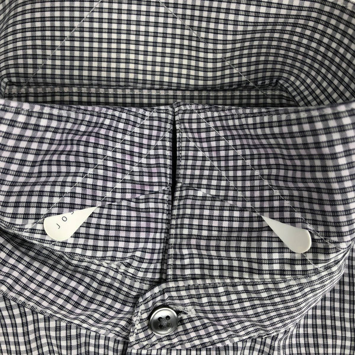 Calvin Klein long-sleeved cotton check shirt, men's size M cotton white type Vintage Second Hand