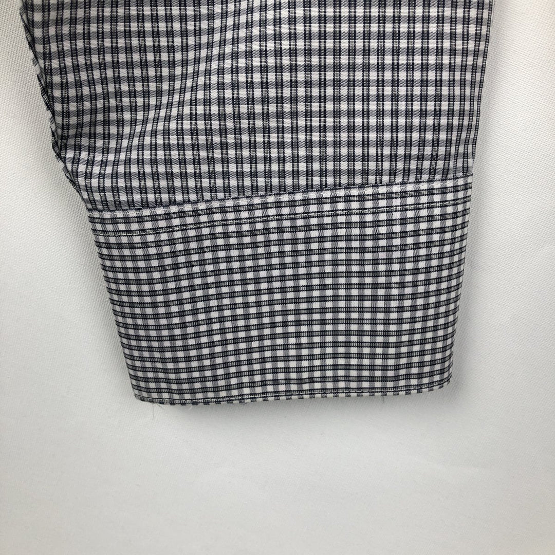 Calvin Klein long-sleeved cotton check shirt, men's size M cotton white type Vintage Second Hand