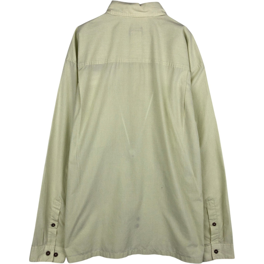 Patagonia 52179SP12 Long-Sleeve Check Shirt, Men's Size L (approx.) polyester green type yellow green Vintage Second Hand