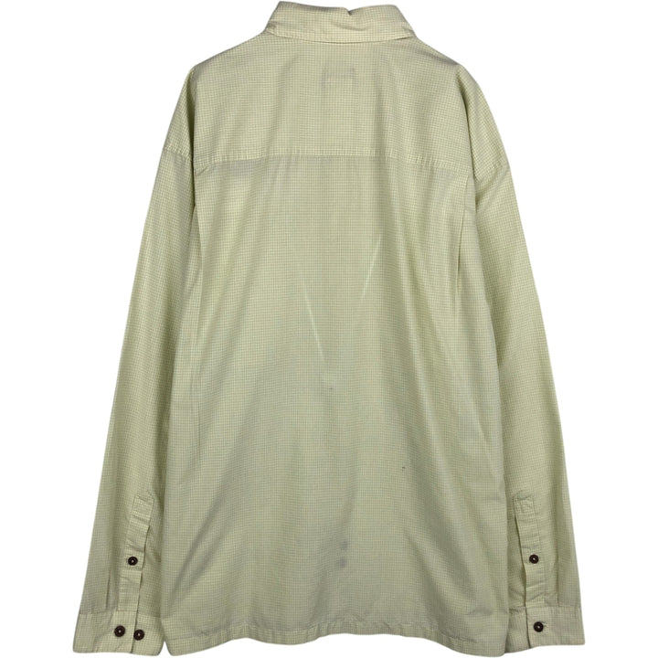 Patagonia 52179SP12 Long-Sleeve Check Shirt, Men's Size L (approx.) polyester green type yellow green Vintage Second Hand