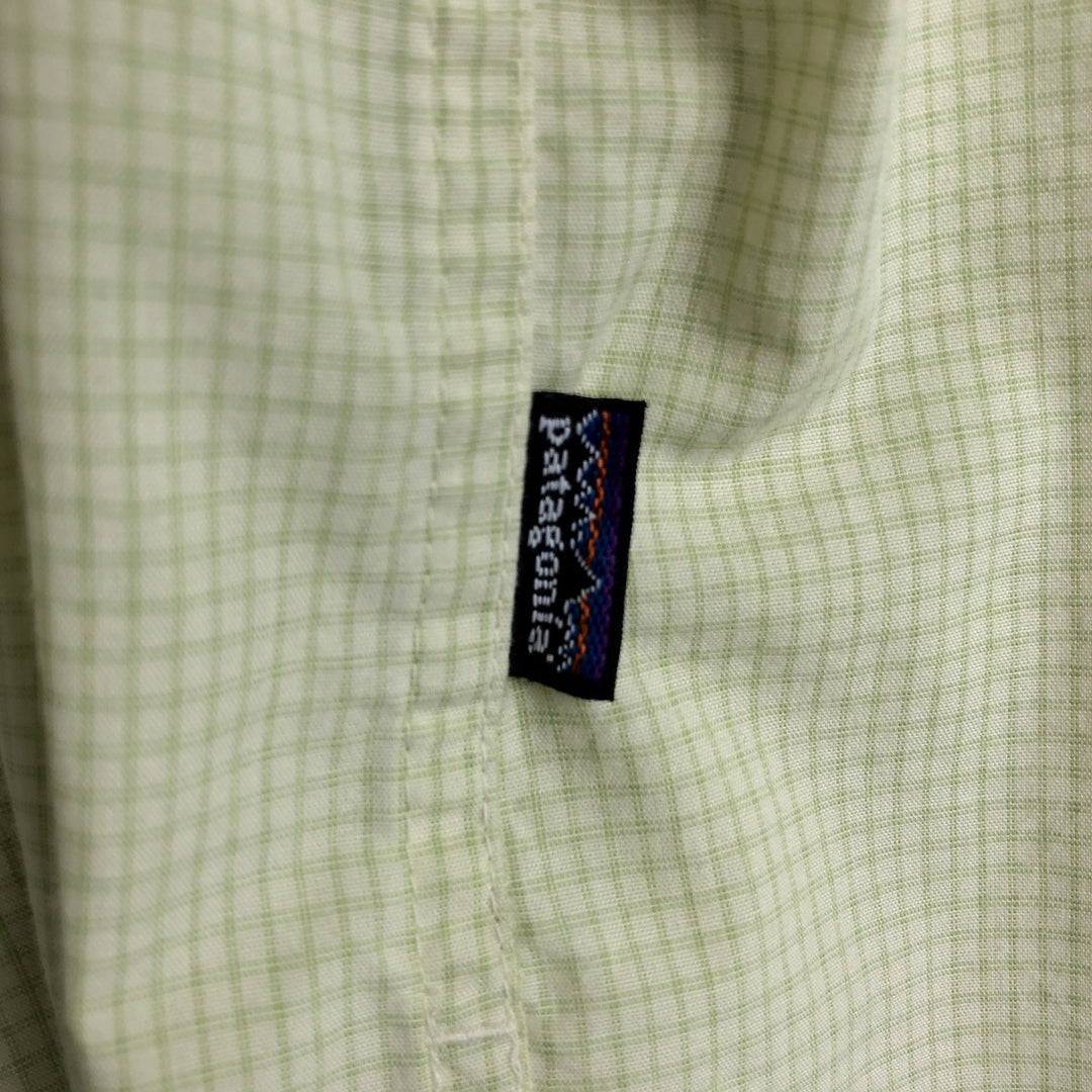 Patagonia 52179SP12 Long-Sleeve Check Shirt, Men's Size L (approx.) polyester green type yellow green Vintage Second Hand