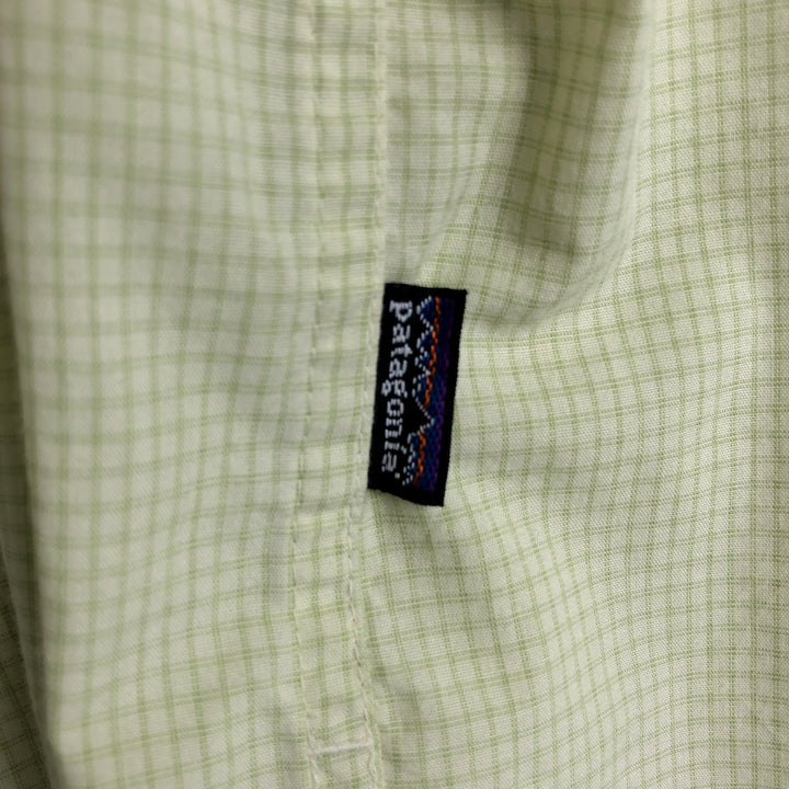 Patagonia 52179SP12 Long-Sleeve Check Shirt, Men's Size L (approx.) polyester green type yellow green Vintage Second Hand