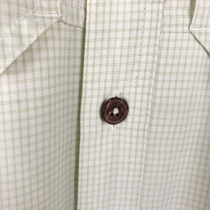 Patagonia 52179SP12 Long-Sleeve Check Shirt, Men's Size L (approx.) polyester green type yellow green Vintage Second Hand