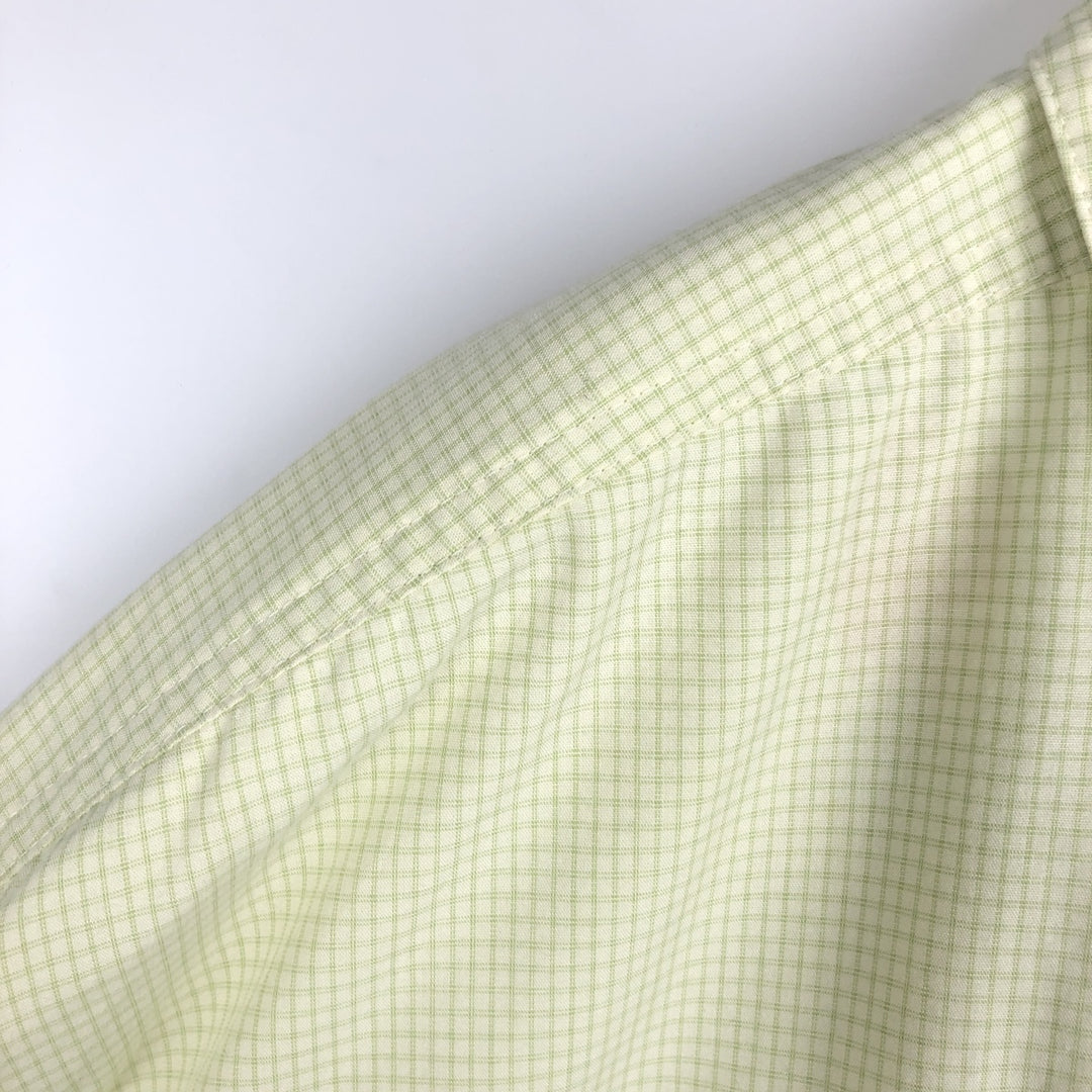 Patagonia 52179SP12 Long-Sleeve Check Shirt, Men's Size L (approx.) polyester green type yellow green Vintage Second Hand
