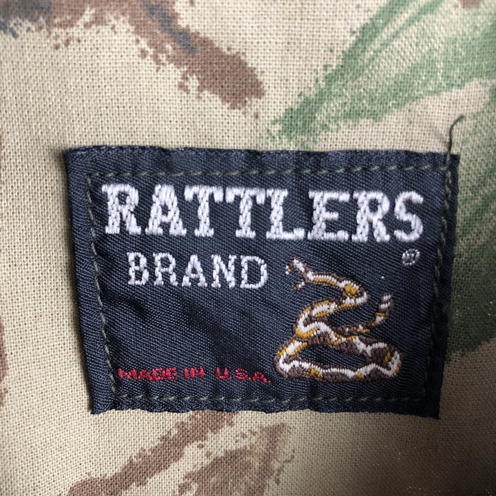 90'S RATTLERS Camouflage Pattern Real Tree Camo Long-Sleeve Shirt, Made in USA, Men's XL Equivalent, Vintage unclear Khaki type Vintage Second Hand