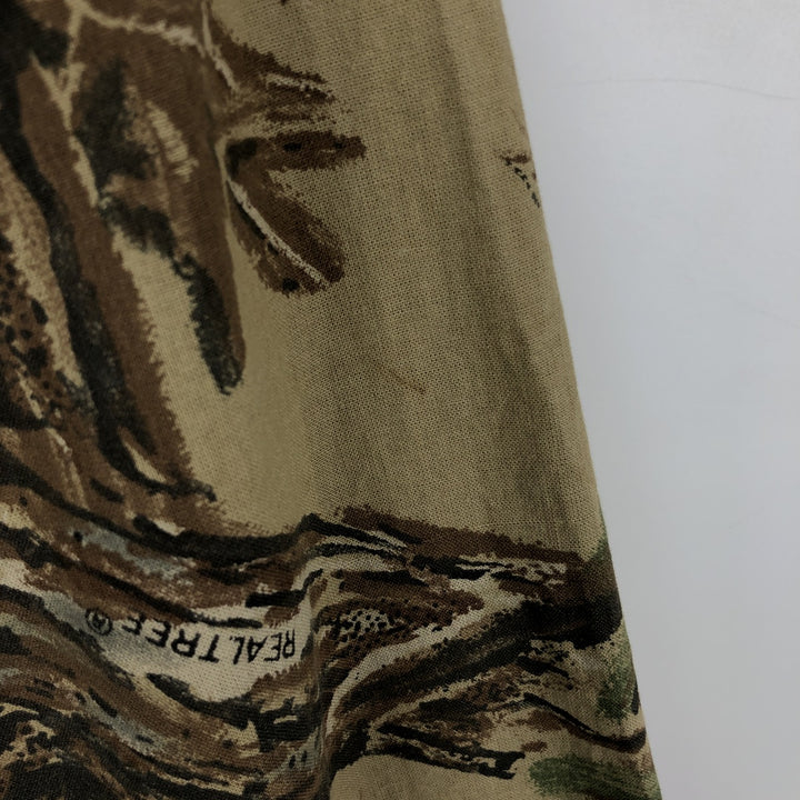 90'S RATTLERS Camouflage Pattern Real Tree Camo Long-Sleeve Shirt, Made in USA, Men's XL Equivalent, Vintage unclear Khaki type Vintage Second Hand