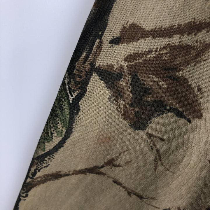 90'S RATTLERS Camouflage Pattern Real Tree Camo Long-Sleeve Shirt, Made in USA, Men's XL Equivalent, Vintage unclear Khaki type Vintage Second Hand