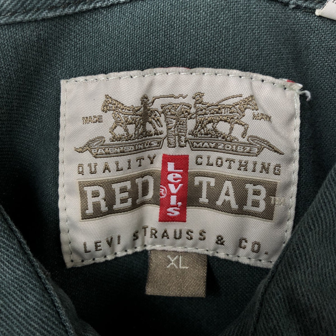 Vintage 90'S Levi's Red Tab long-sleeved denim shirt, men's size XL cotton Green type dark green Vintage Second Hand