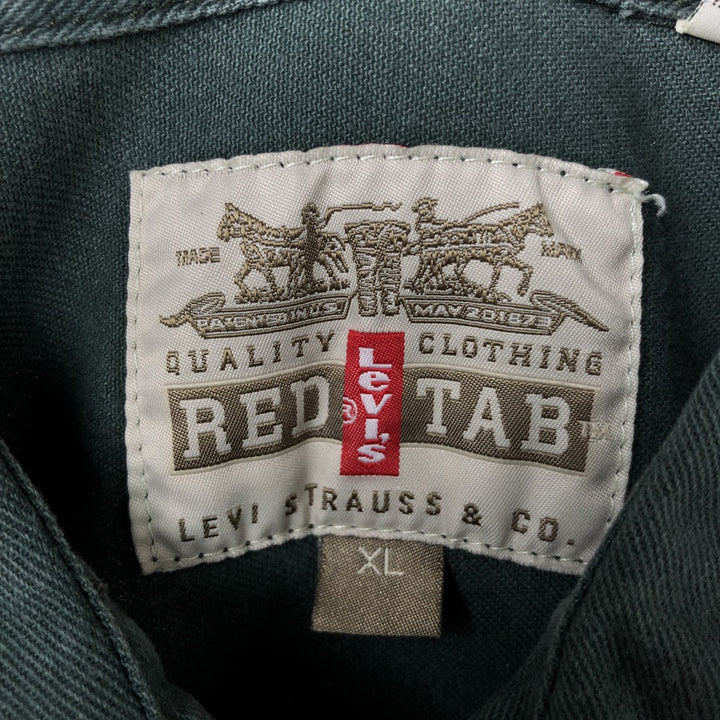 Vintage 90'S Levi's Red Tab long-sleeved denim shirt, men's size XL cotton Green type dark green Vintage Second Hand