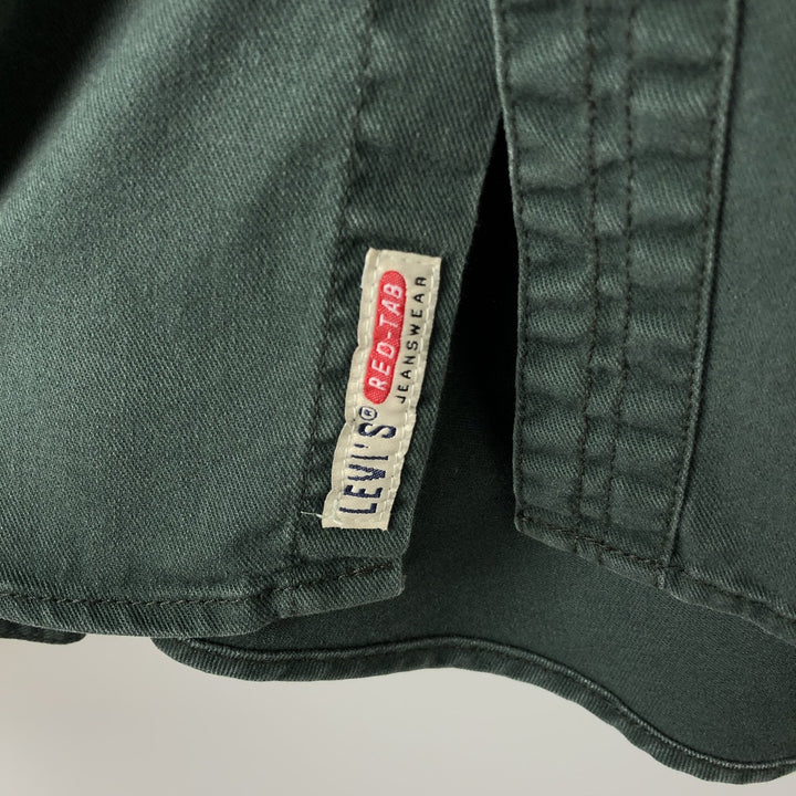 Vintage 90'S Levi's Red Tab long-sleeved denim shirt, men's size XL cotton Green type dark green Vintage Second Hand