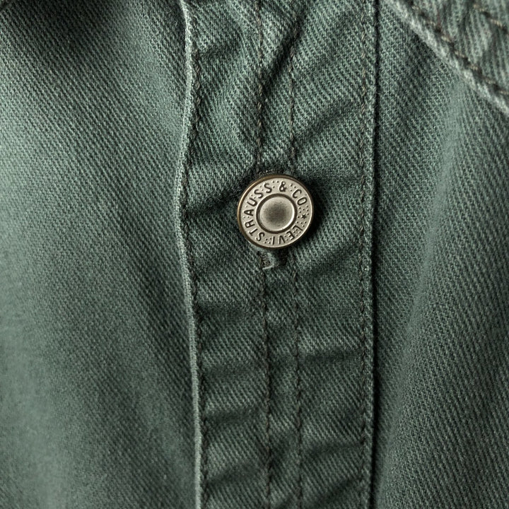 Vintage 90'S Levi's Red Tab long-sleeved denim shirt, men's size XL cotton Green type dark green Vintage Second Hand