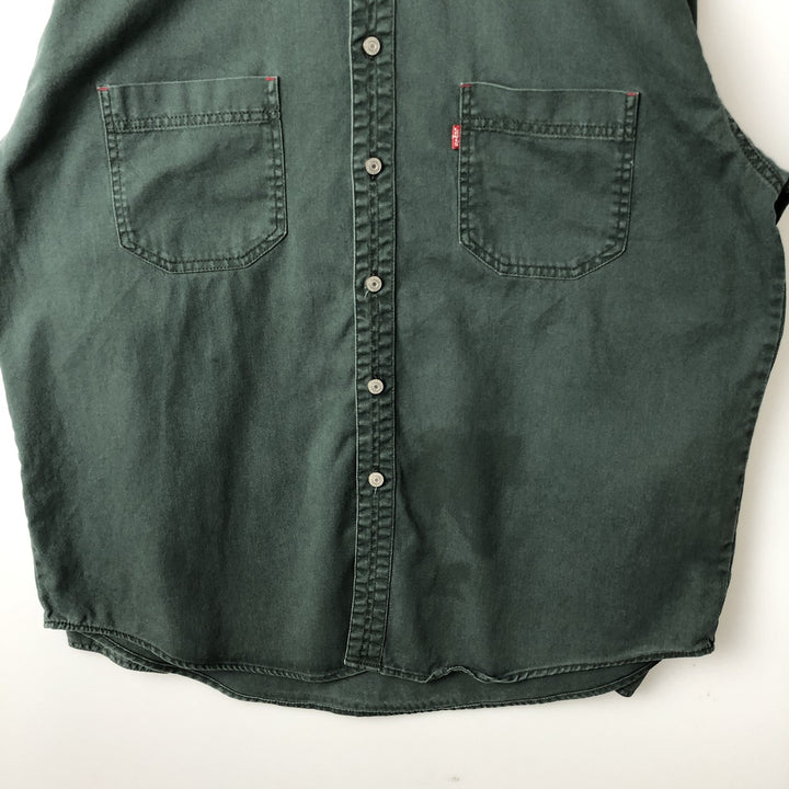 Vintage 90'S Levi's Red Tab long-sleeved denim shirt, men's size XL cotton Green type dark green Vintage Second Hand