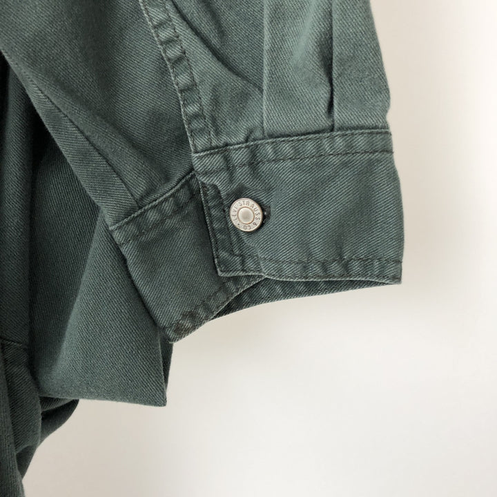 Vintage 90'S Levi's Red Tab long-sleeved denim shirt, men's size XL cotton Green type dark green Vintage Second Hand