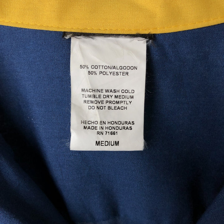 Open-collar, short-sleeved bowling shirt, boxy style, men's size M. cotton blue type Vintage Second Hand