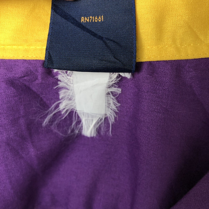 90'S Hilton Open Collar Short Sleeve Bowling Shirt, Boxy Shirt, Made in USA, Men's XXL equivalent. unclear purple type Vintage Second Hand