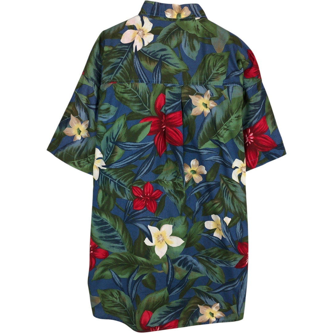 Ralph Lauren CHAPS Floral Button-Down Hawaiian Aloha Shirt, Men's Size L (approx.) cotton blue type Vintage Second Hand