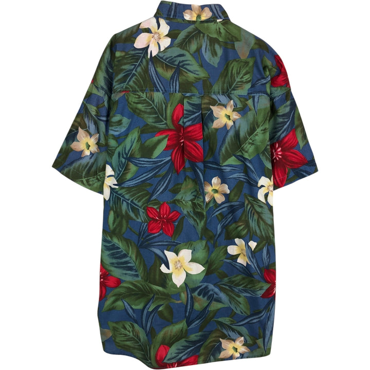 Ralph Lauren CHAPS Floral Button-Down Hawaiian Aloha Shirt, Men's Size L (approx.) cotton blue type Vintage Second Hand