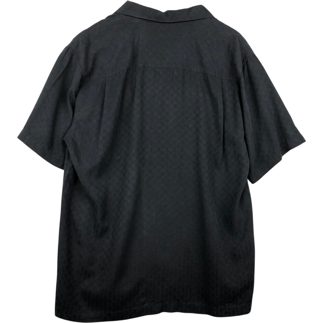 Tommy Bahama short sleeve open collar silk shirt, box shirt, men's size L silk black type Vintage Second Hand