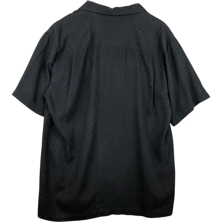 Tommy Bahama short sleeve open collar silk shirt, box shirt, men's size L silk black type Vintage Second Hand