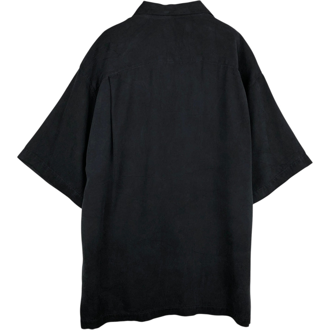 Tommy Bahama short-sleeved open-collar silk box shirt, men's size M silk black type Vintage Second Hand
