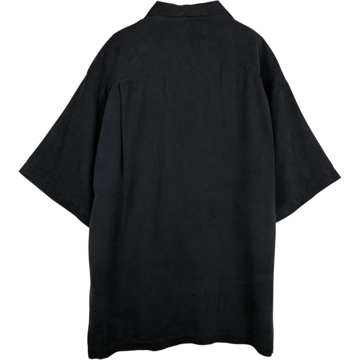 Tommy Bahama short-sleeved open-collar silk box shirt, men's size M silk black type Vintage Second Hand