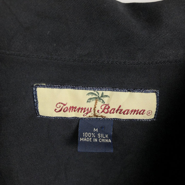 Tommy Bahama short-sleeved open-collar silk box shirt, men's size M silk black type Vintage Second Hand