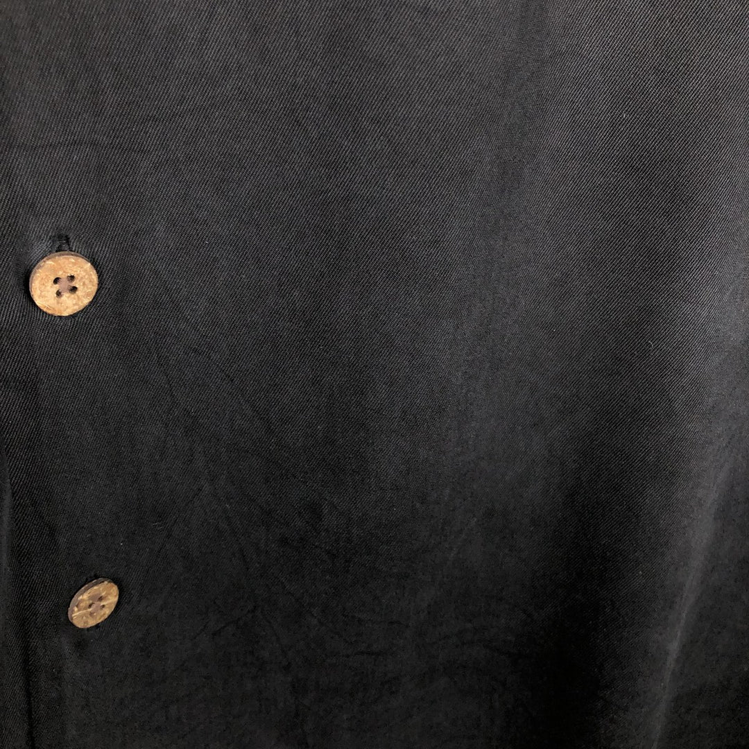 Tommy Bahama short-sleeved open-collar silk box shirt, men's size M silk black type Vintage Second Hand
