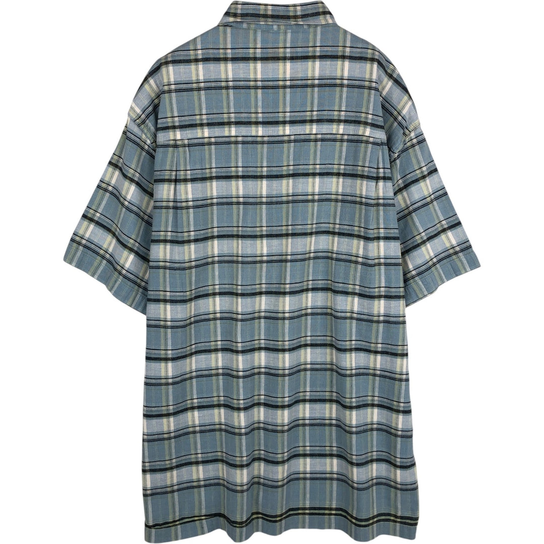 Ralph Lauren CHAPS Short-Sleeve Button-Down Check Shirt, Boxy Shirt, Men's Size XL (approx.) unclear Blue type light blue Vintage Second Hand
