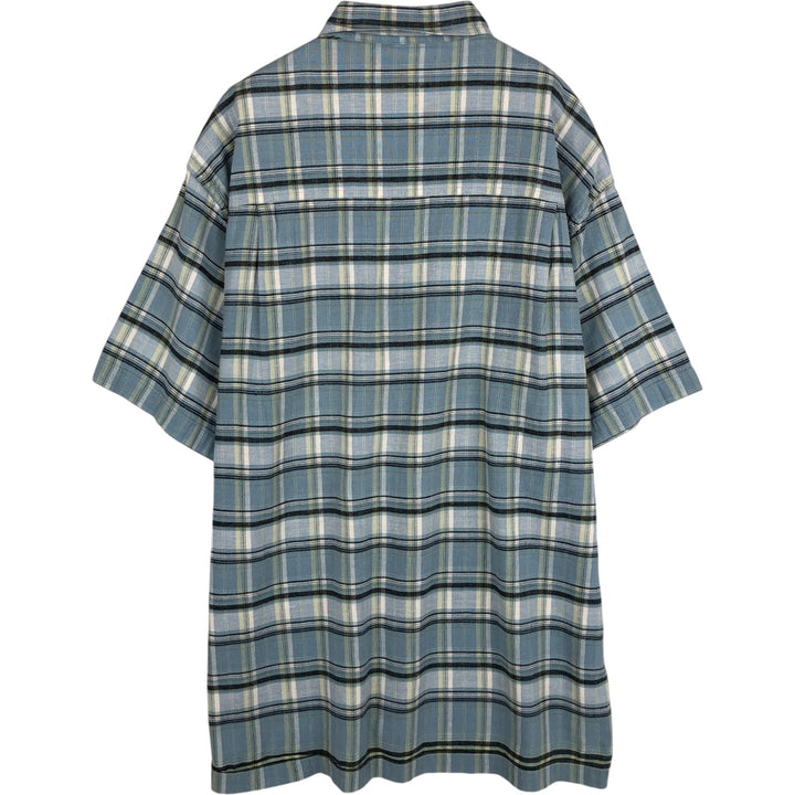 Ralph Lauren CHAPS Short-Sleeve Button-Down Check Shirt, Boxy Shirt, Men's Size XL (approx.) unclear Blue type light blue Vintage Second Hand