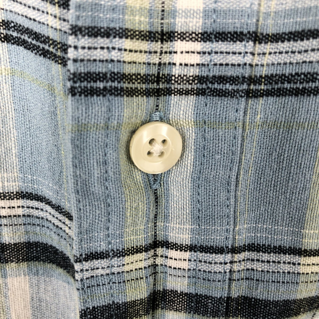 Ralph Lauren CHAPS Short-Sleeve Button-Down Check Shirt, Boxy Shirt, Men's Size XL (approx.) unclear Blue type light blue Vintage Second Hand