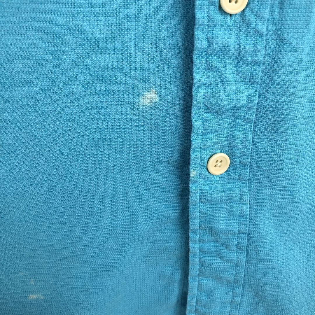 Ralph Lauren POLO by Ralph Lauren short sleeve linen shirt, men's size L linen Blue type light blue Vintage Second Hand