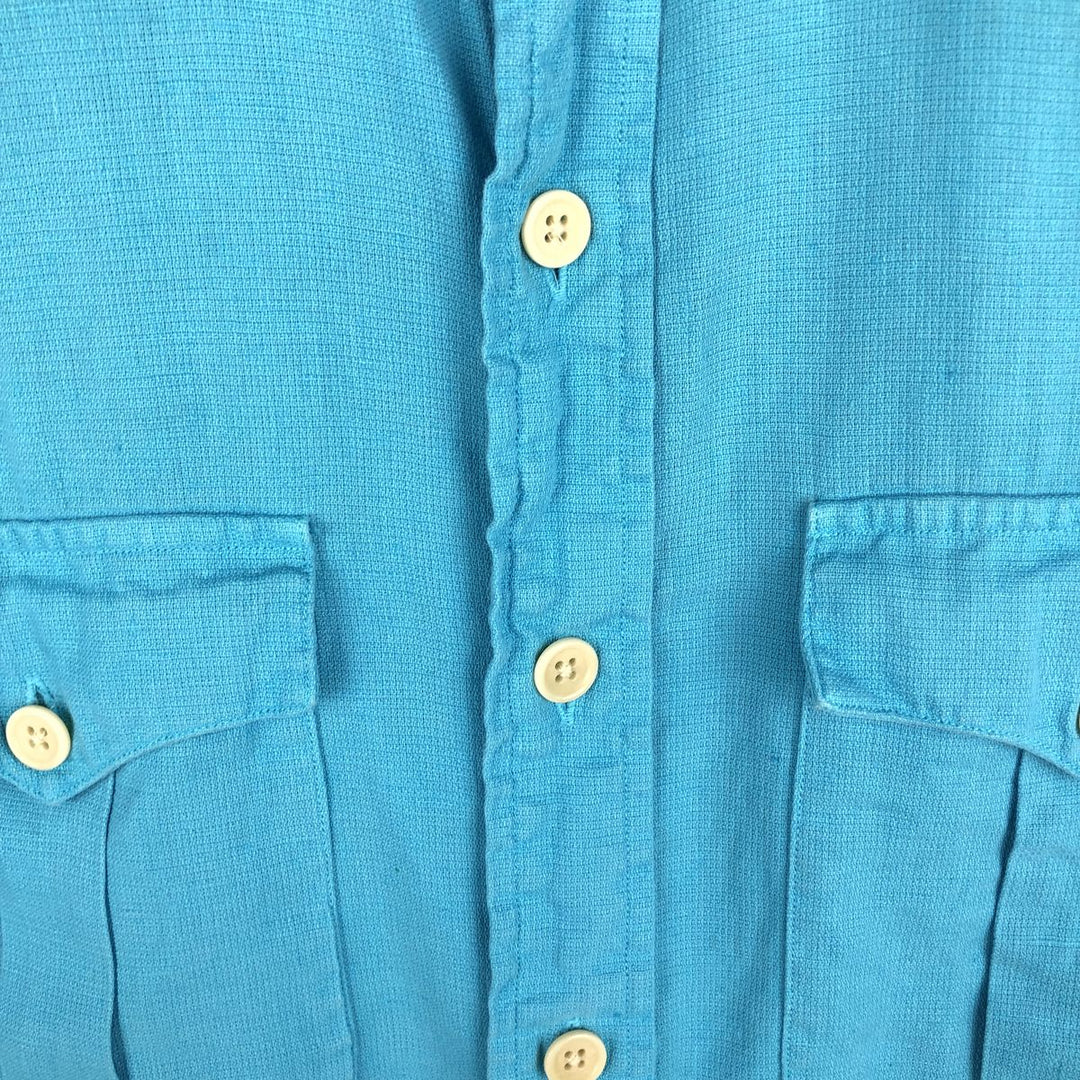 Ralph Lauren POLO by Ralph Lauren short sleeve linen shirt, men's size L linen Blue type light blue Vintage Second Hand