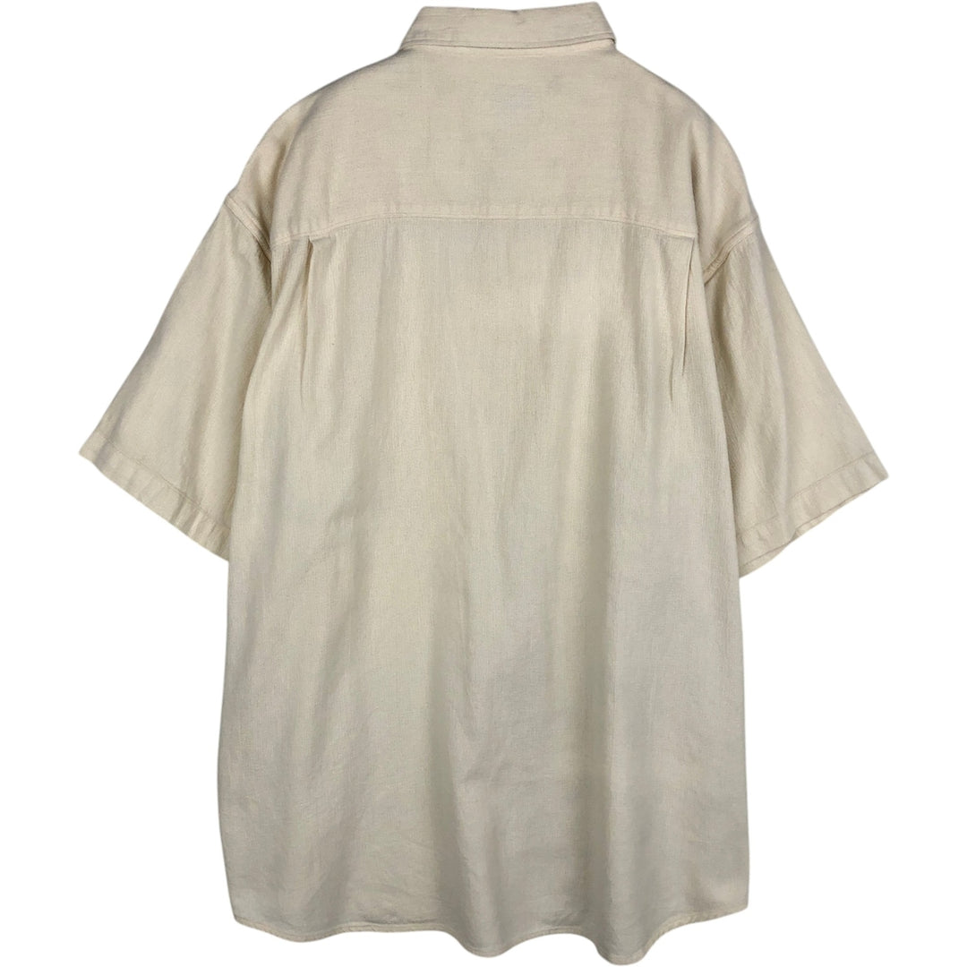Eddie Bauer Short-Sleeve Cotton Shirt, Men's Size XL (approx.) cotton Beige type Vintage Second Hand