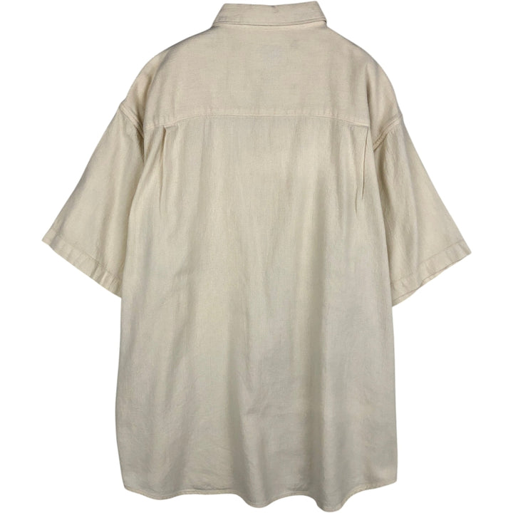 Eddie Bauer Short-Sleeve Cotton Shirt, Men's Size XL (approx.) cotton Beige type Vintage Second Hand