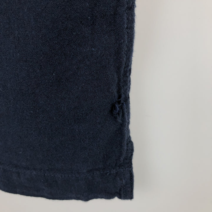 GAP Short-Sleeve Open-Collar Cotton x Linen Shirt, Men's Size L (approx.) linen navy blue type Vintage Second Hand