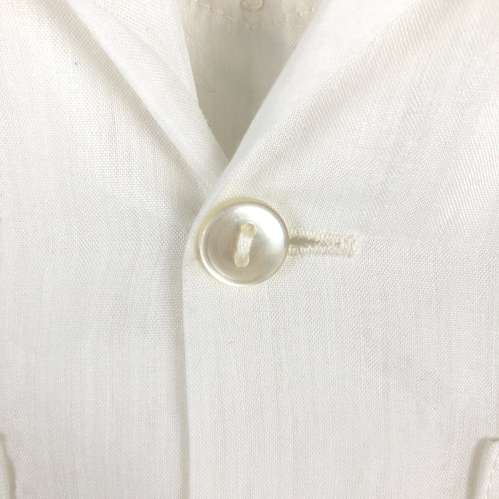 1970s-era MARIO short-sleeved open-collar Mexican shirt, Cuban shirt, boxy shirt, men's size M equivalent, vintage. polyester white type Vintage Second Hand
