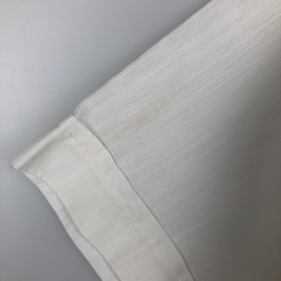 1970s-era MARIO short-sleeved open-collar Mexican shirt, Cuban shirt, boxy shirt, men's size M equivalent, vintage. polyester white type Vintage Second Hand