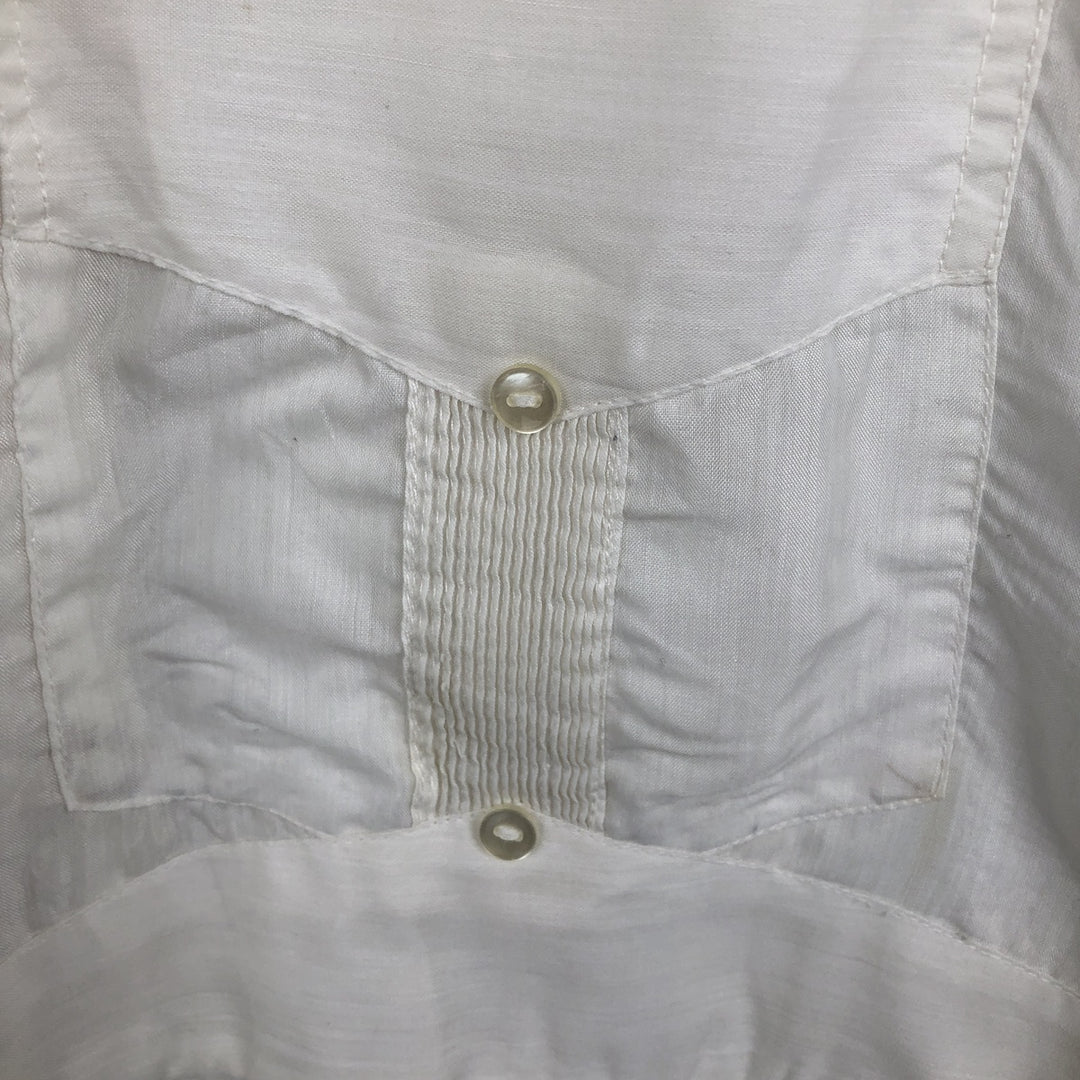 1970s-era MARIO short-sleeved open-collar Mexican shirt, Cuban shirt, boxy shirt, men's size M equivalent, vintage. polyester white type Vintage Second Hand