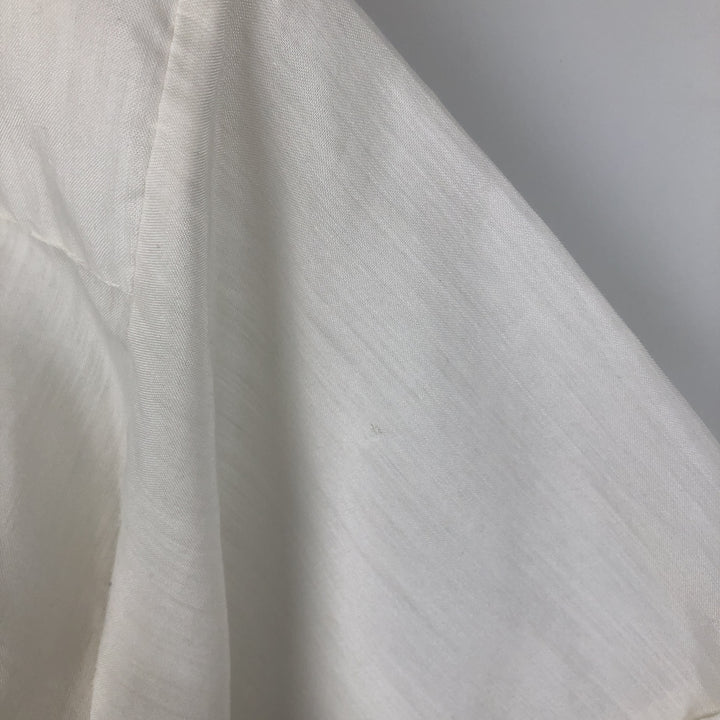 1970s-era MARIO short-sleeved open-collar Mexican shirt, Cuban shirt, boxy shirt, men's size M equivalent, vintage. polyester white type Vintage Second Hand