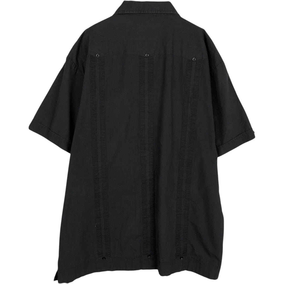 THE HAVANERA CO. Short sleeve open collar Mexican shirt Cuban shirt Box shirt Men's XL size polyester black type Vintage Second Hand