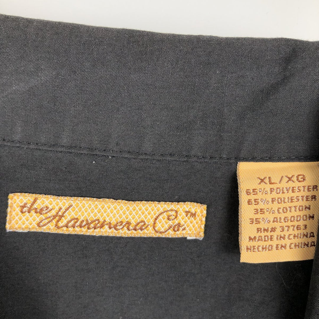 THE HAVANERA CO. Short sleeve open collar Mexican shirt Cuban shirt Box shirt Men's XL size polyester black type Vintage Second Hand